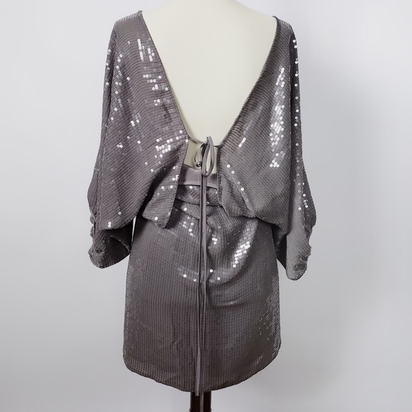 Madison Marcus Silk Sequined Dress Size Medium - Picture 3 of 8